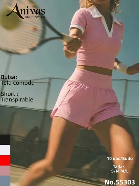Polo de manga corta con pantalón corto 55303