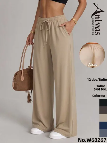 Pantalón recto con cordón W68267