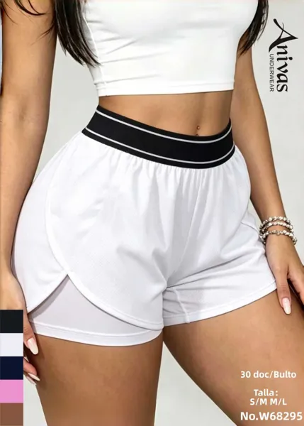 Pantalón corto con cintura elástica W68295