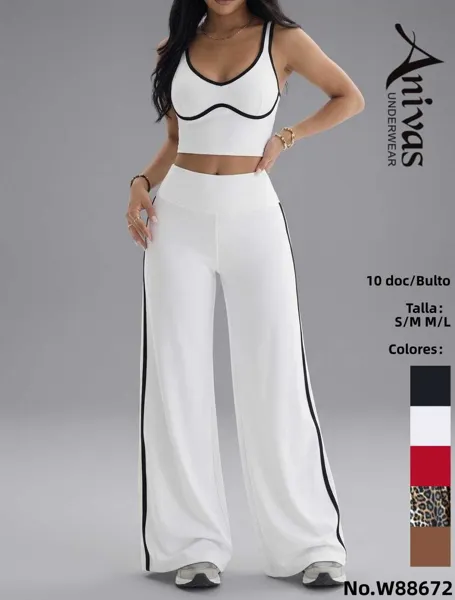 Conjunto de sujetador y pantalón acampanado W88672