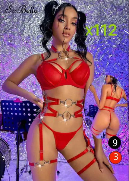 Conjunto de lencería sexy roja