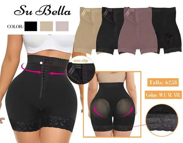 Faja short levanta glúteos con broches