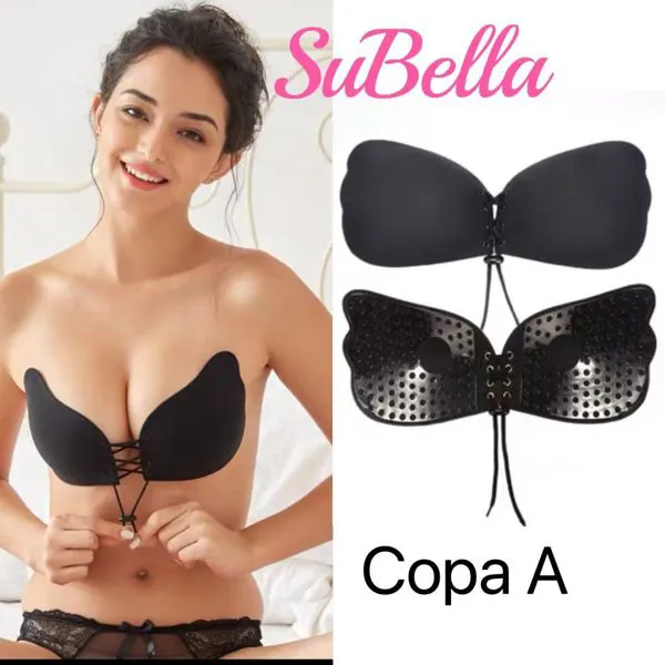 Sujetador de silicona adhesivo negro copa A