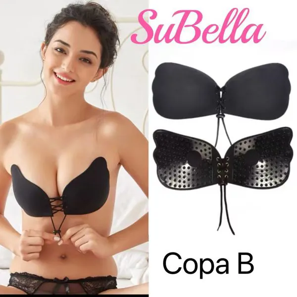 Sujetador de silicona adhesivo negro copa B