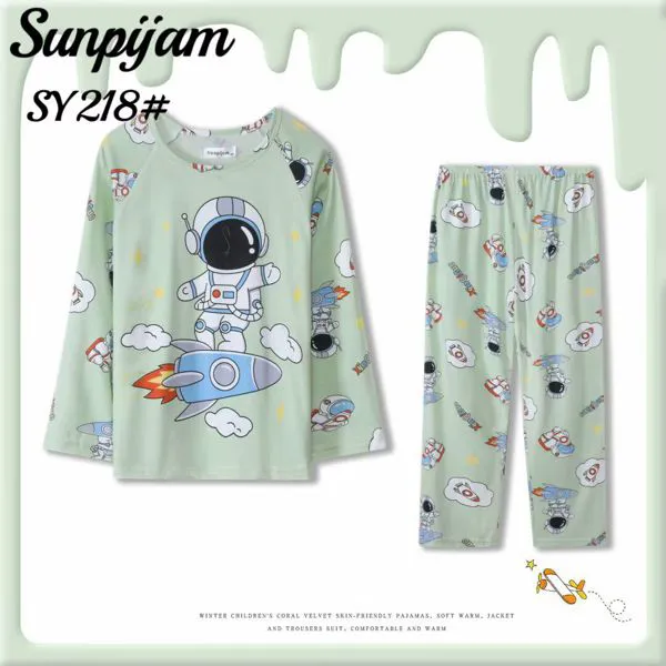 Pijama de niño astronauta manga larga