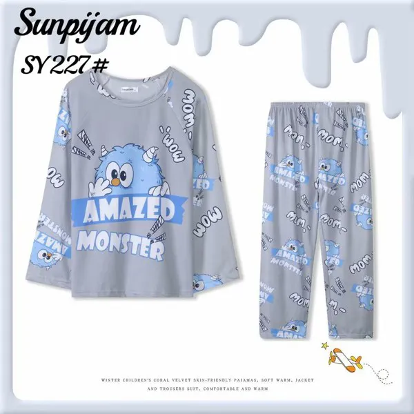 Pijama de niño monstruo manga larga