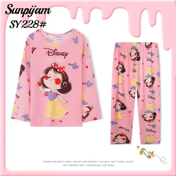 Pijama de niña manga larga rosa
