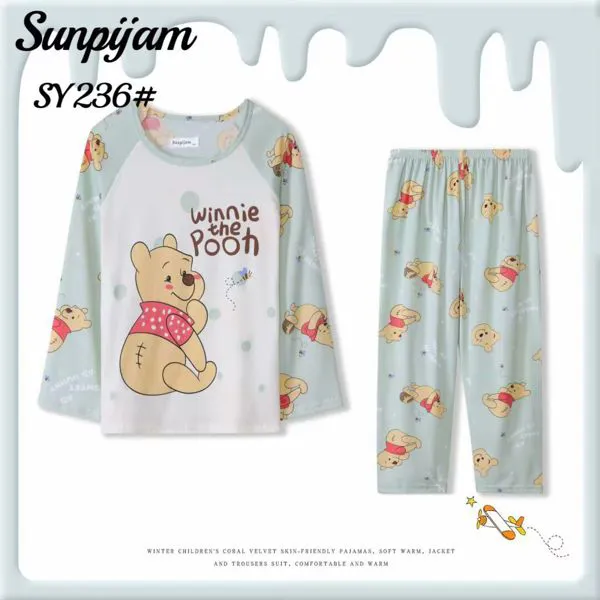 Pijama de niño con osito manga larga