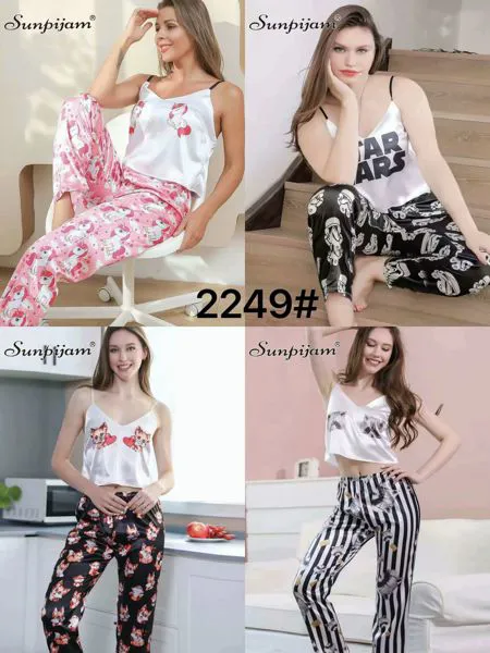 Conjunto de pijama de tirantes de satén