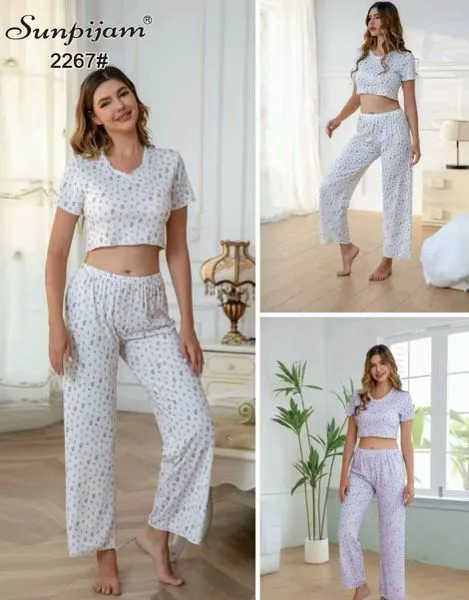 Pijama de mujer manga corta floral