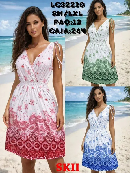 Vestido playero con estampado-LC32210