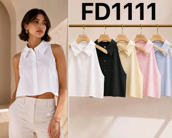 Blusa sin mangas con cuello