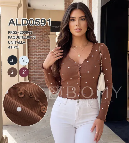 Blusa de botones con puntos