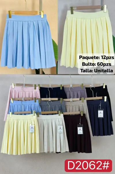 Falda plisada de punto mujer