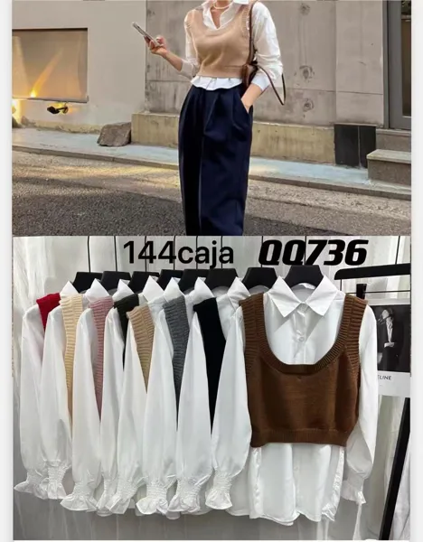 Blusa con Chaleco de Punto-QQ736