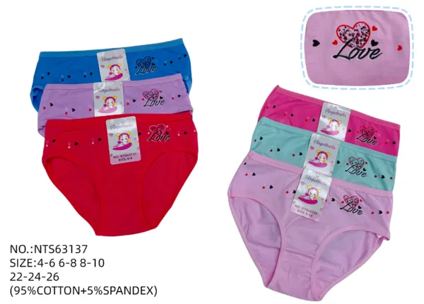 Calzón de niña estampado de corazón