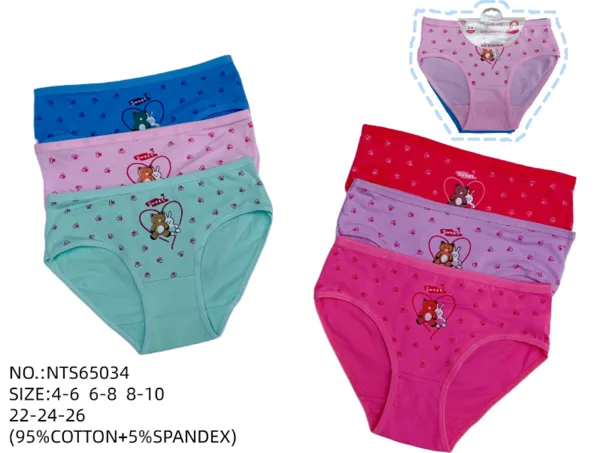 Calzón de niña estampado de osito