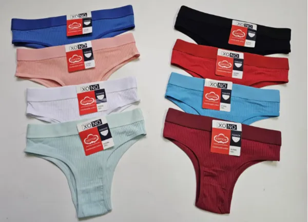 Tanga de algodón acanalado