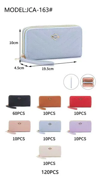 Cartera larga acolchada para dama