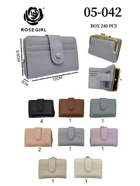 Cartera con broche y tarjetero