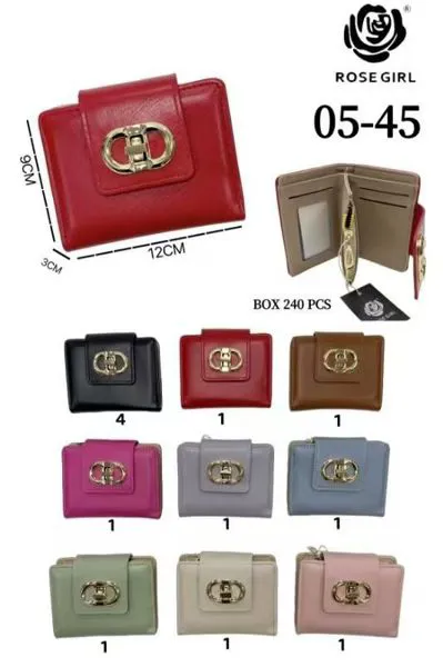 Cartera con broche dorado