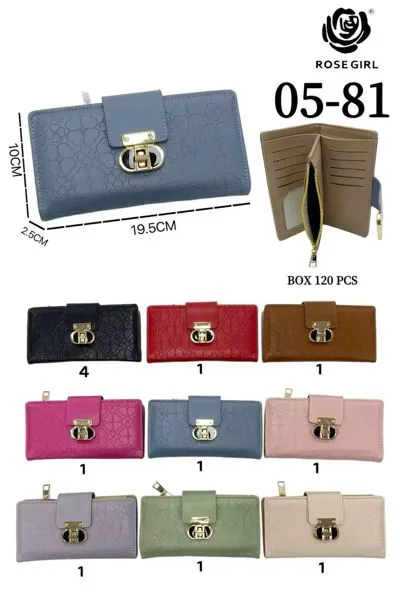 Cartera larga con broche