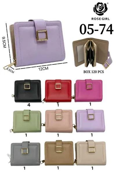 Cartera para dama con hebilla cuadrada
