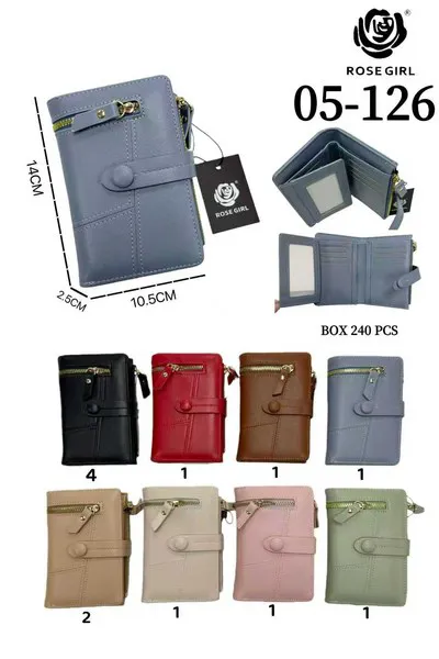 Cartera plegable con broche