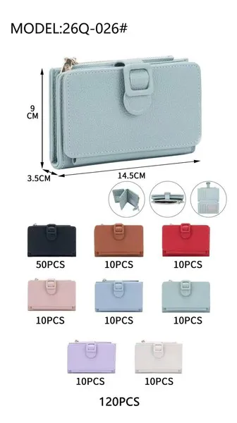 Cartera mediana con broche