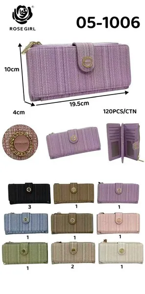 Cartera larga texturizada