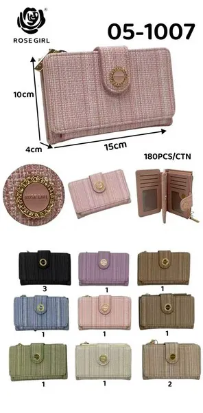 Cartera tejida con broche redondo