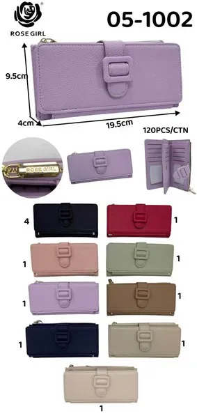 Cartera larga con hebilla para dama