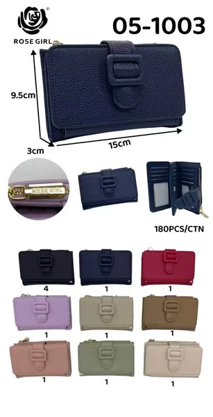 Cartera mediana con hebilla para dama