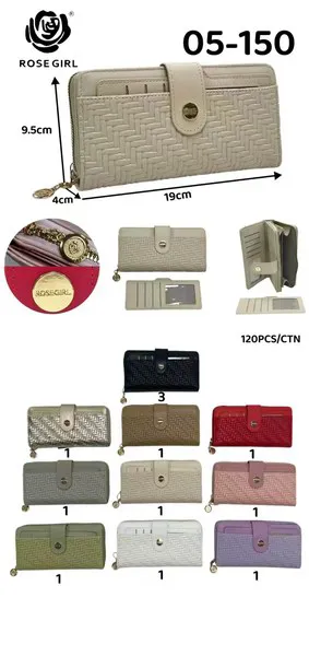 Cartera larga tejida para dama