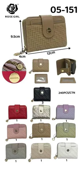 Cartera compacta tejida para dama