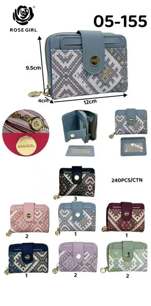Cartera compacta con estampado azteca