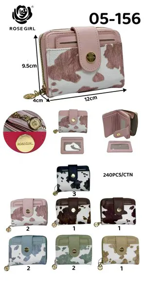 Cartera compacta estampado de vaca