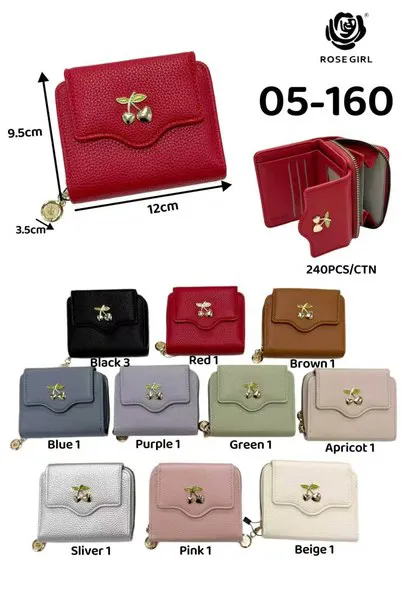Cartera pequeña con broche de cereza