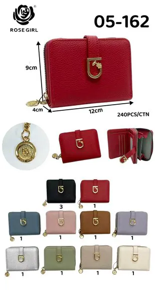 Cartera compacta con broche para dama