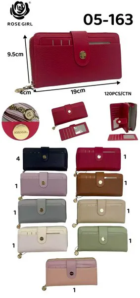Cartera larga con broche para dama