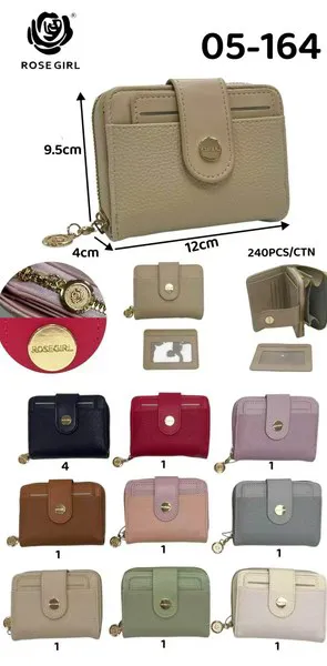Cartera compacta con solapa para dama