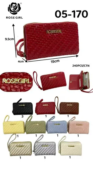 Cartera tejida con correa de mano