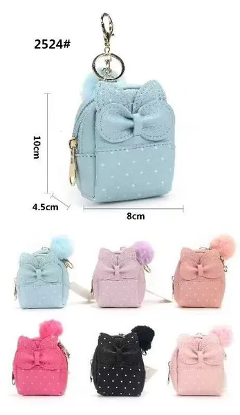 Monedero mini mochila con moño