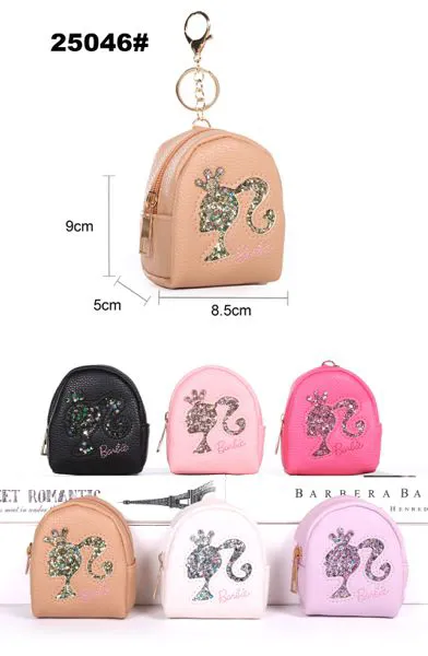 Monedero mini mochila con lentejuelas