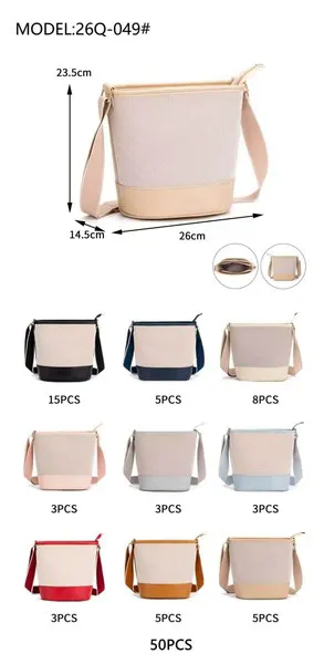 Bolsa cruzada tipo cubeta bicolor