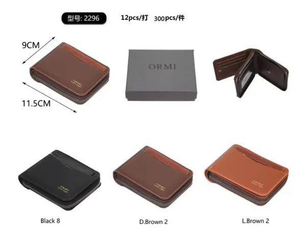 Cartera con cierre para hombre