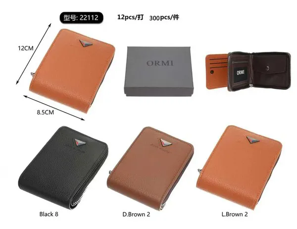 Cartera con cierre para hombre