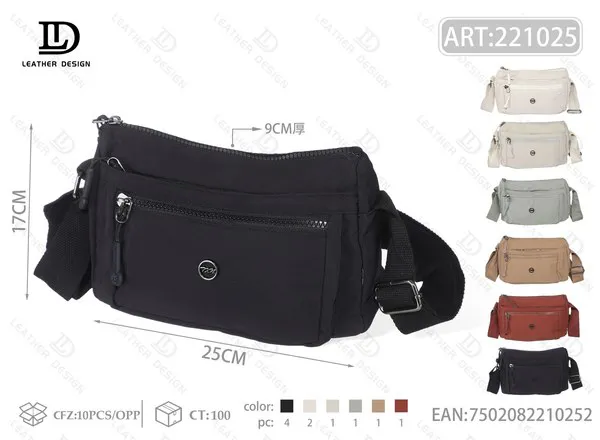 Bolsa cruzada de nailon para dama