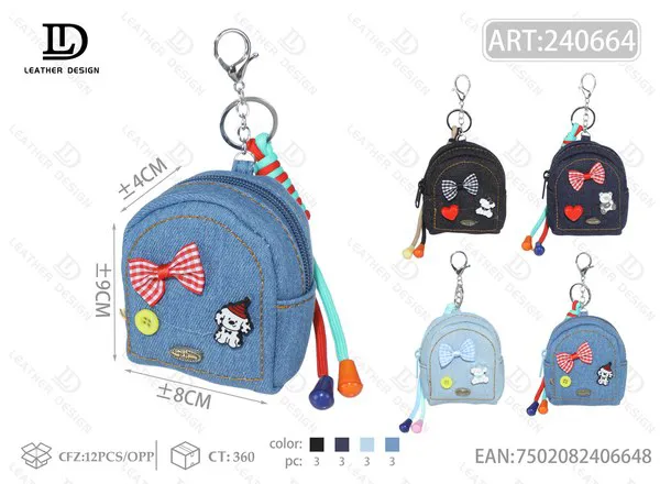 Monedero mochila de mezclilla