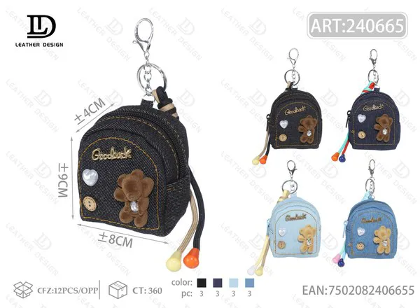 Monedero mochila de mezclilla